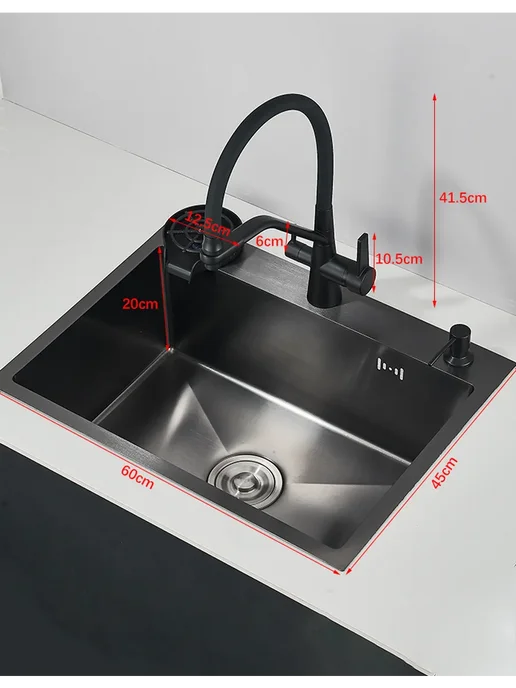 wermixer Многофункциональная мойка для кухни, 600*450mm, серый, фото 3