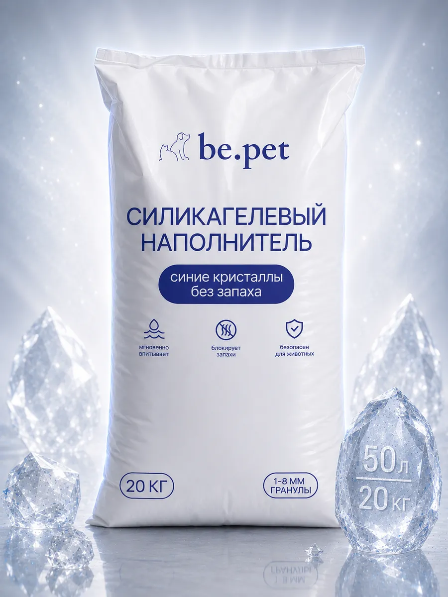Силикагелевый наполнитель для кошачьего туалета 50л