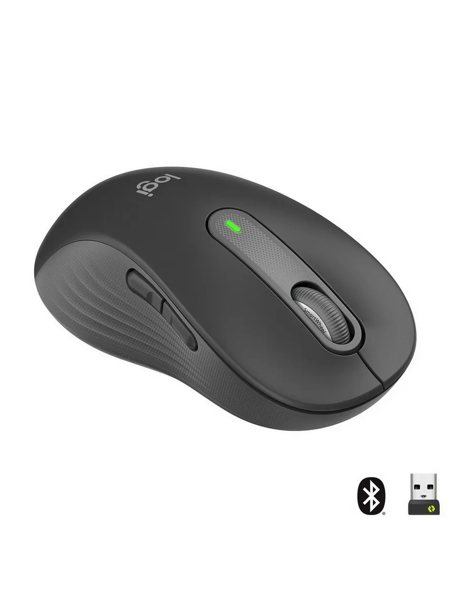 Мышь Logitech Signature M650 L LEFT Bluetooth черный серый