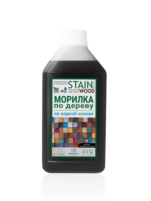StainWood Морилка по дереву на водной основе PRO (цвет Pepper), 1л, 1 л
