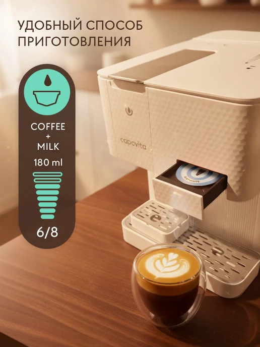 Capovita Кофе в капсулах Flat white Dolce Gusto, 4 уп, белый, фото 3