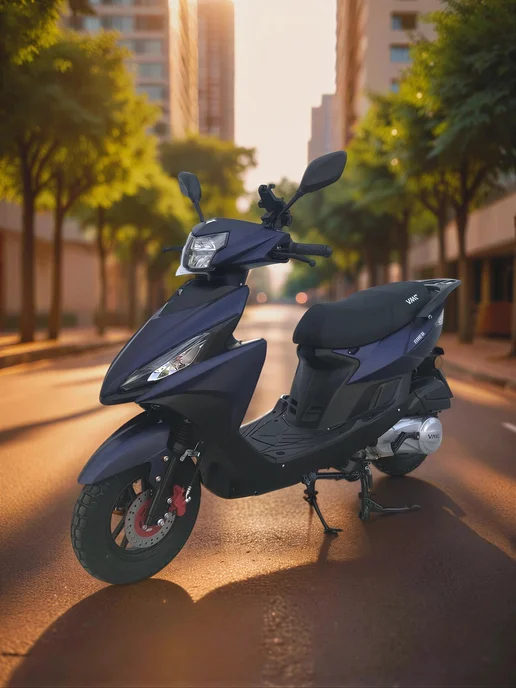 ТЕХНОМОТОРФ Скутер VMC Corsa RS 49 (150), черный матовый, синий