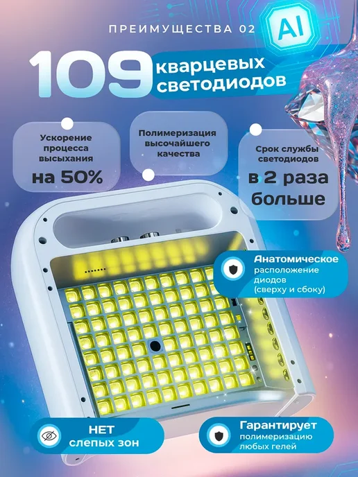 O NAIL Лампа для маникюра профессиональная, белый, в упаковке 2,8 кг, фото 3