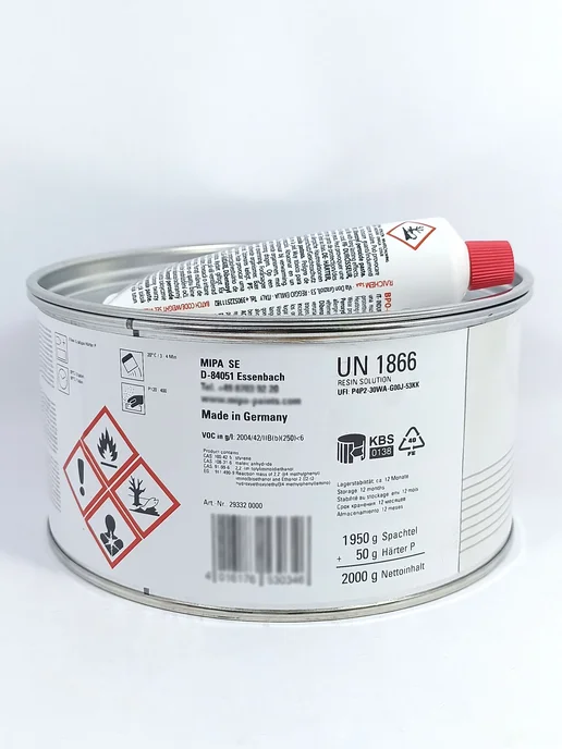 mipa Шпатлевка антикоррозийная P 96 Anti-Rust 2кг, 2 кг, фото 2