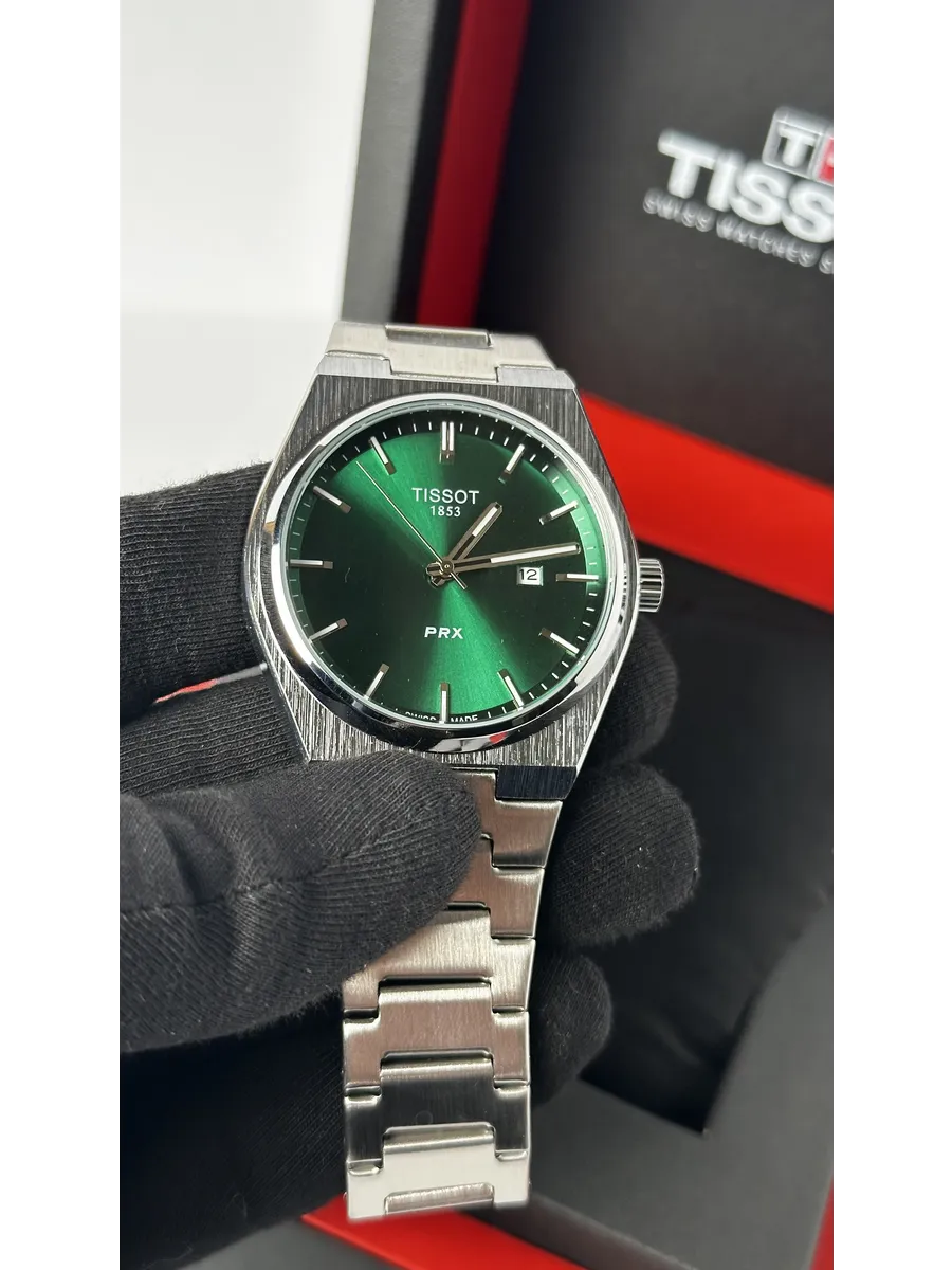 Часы Tissot PRX зеленые кварцевые