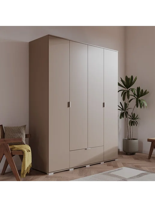Woodcraft Распашной шкаф для одежды 180х60х250 Бежевый, Соло 4.1, 60x250