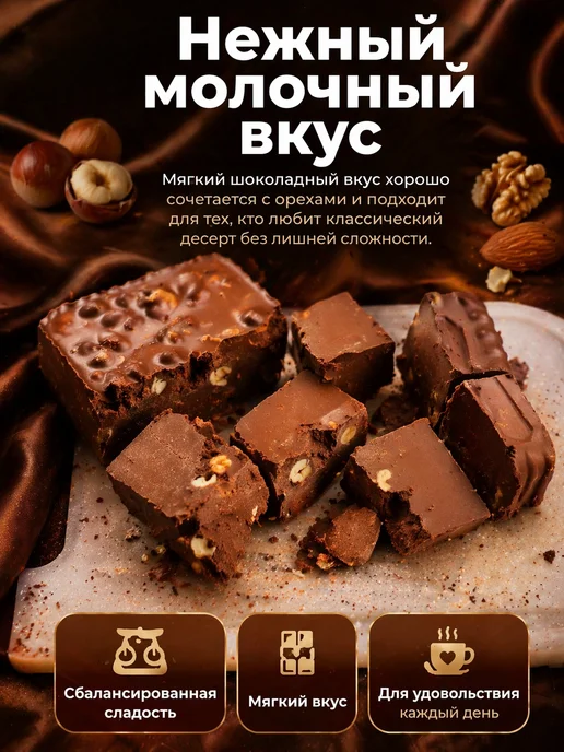 Шоколад молочный с орехами брикет 3кг, 3 кг, фото 3