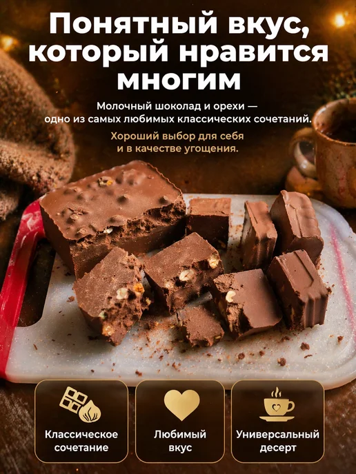 Шоколад молочный с орехами брикет 3кг, 3 кг, фото 7