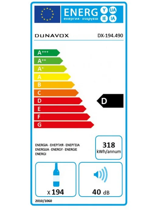 Dunavox Винный шкаф DX-194.490BK, черный, фото 5