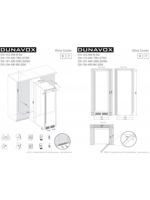 Dunavox Винный шкаф DX-181.490DBK, черный, фото 6