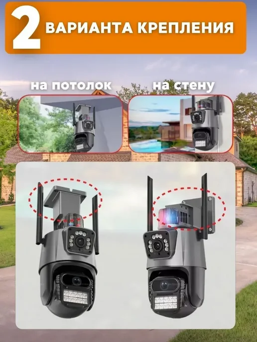 Камера видеонаблюдения уличная WiFi поворотная, вариант, фото 3