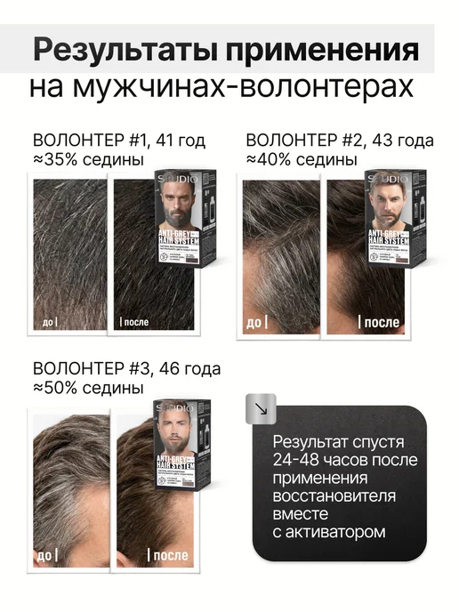 Essem Hair Studio Professional Восстановитель цвета волос, камуфляж и тонирование седины, коричневый, фото 5