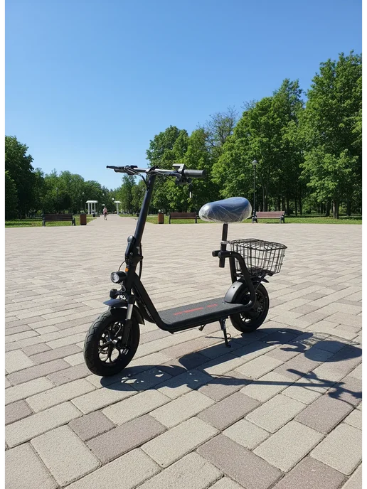 Kugoo Jilong Электросамокат Kugoo C1 Plus с корзиной 48V 11Ah, черный, фото 5