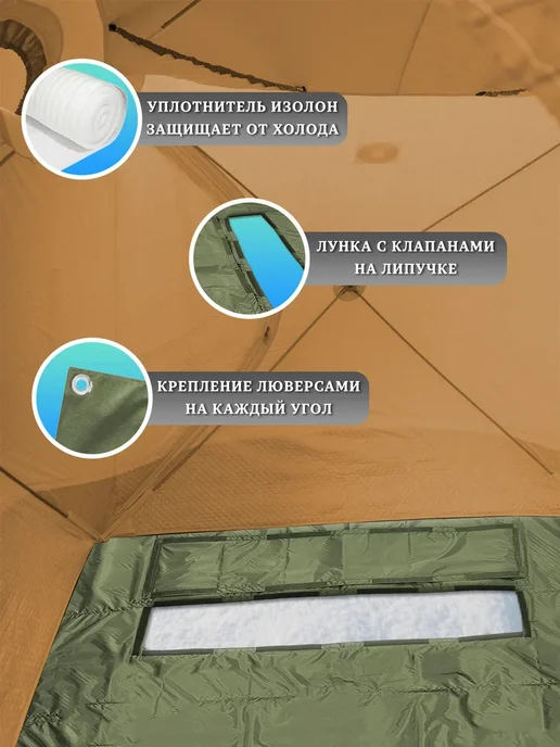 Tent-chehol Коврик-пол для палатки 240x240, утепленный, лунка с краю, 250x250, фото 3