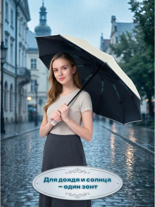 Зонт автомат ветрозащитный с обратным сложением, желтый, фото 4