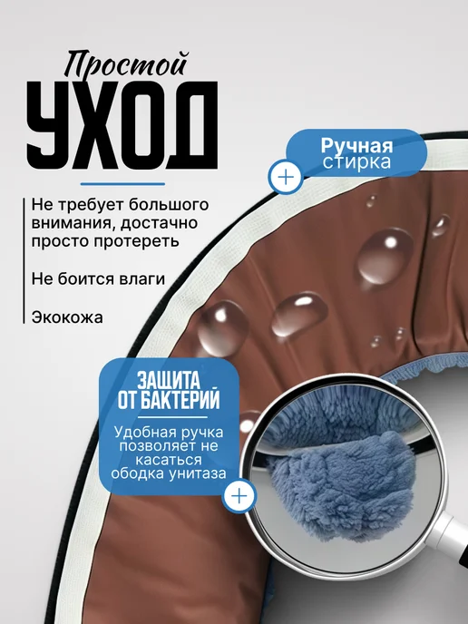 Чехол покрытие для унитаза, синий, фото 3