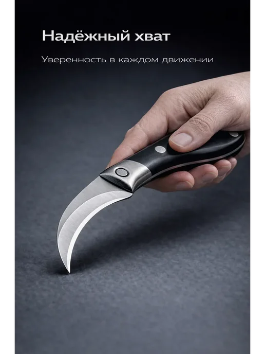 МЕР210 Нож кухонный изогнутый для чистки овощей и фруктов, вариант, фото 4
