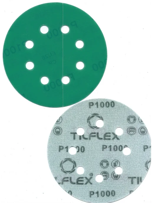 TILFLEX Шлифовальные круги на липучке 125 мм, Р1000, 8 отв, 5 шт, 5 шт, фото 2