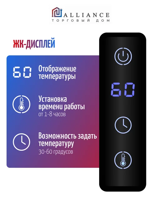 Торговый дом альянс Полотенцесушитель Электрический 400мм 600мм с полкой Слева, серый, фото 3