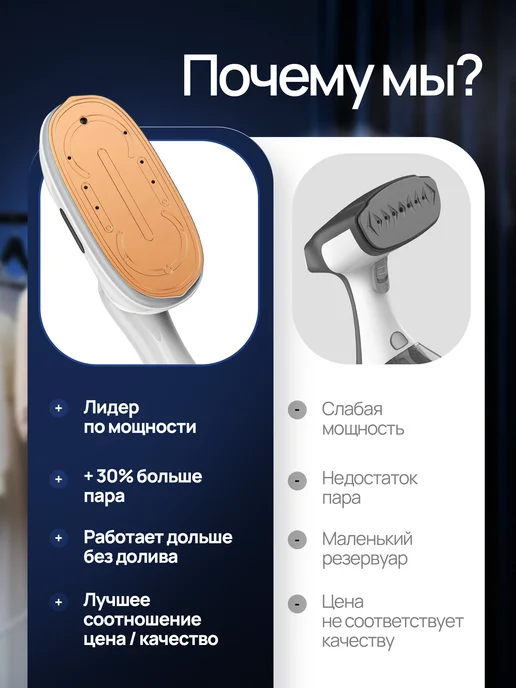 AUPRES Отпариватель для одежды ручной, мощный дорожный, розовый, фото 4