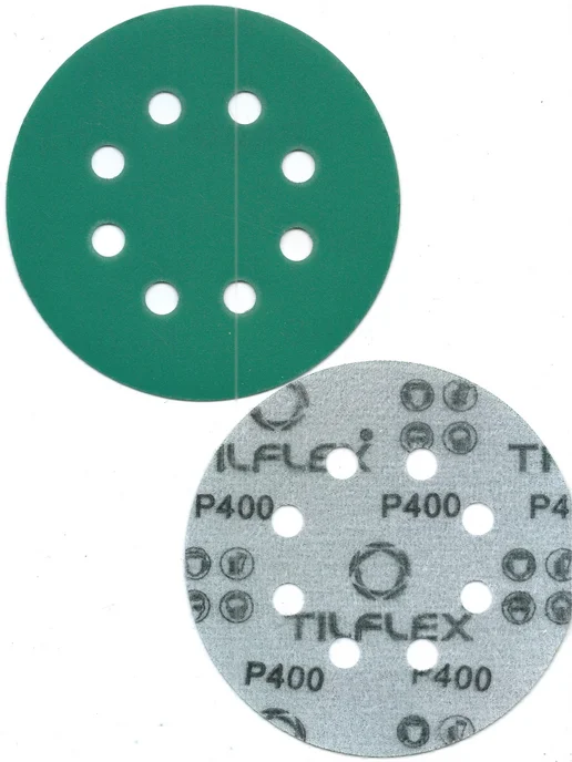 TILFLEX Шлифовальные круги на липучке 125 мм, Р400, 8 отв, 5 шт, 5 шт, фото 2