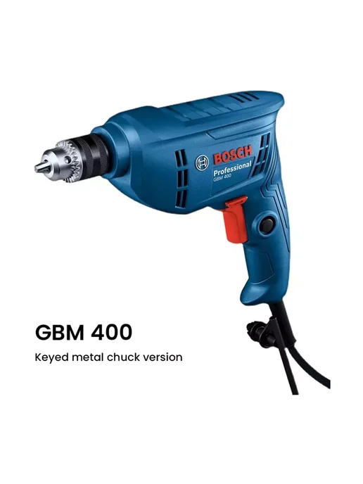 BOSCH Ручная дрель GBM 400 с металлическим патроном, синий, фото 2