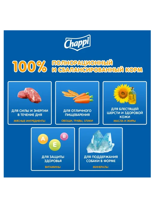 Сухой корм CHAPPI По-Домашнему для собак, взрослые, говядина, 0,6 кг, фото 5