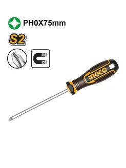 INGCO Отвертка крестовая HSDPH0075 INDUSTRIAL, 170 мм, PH0