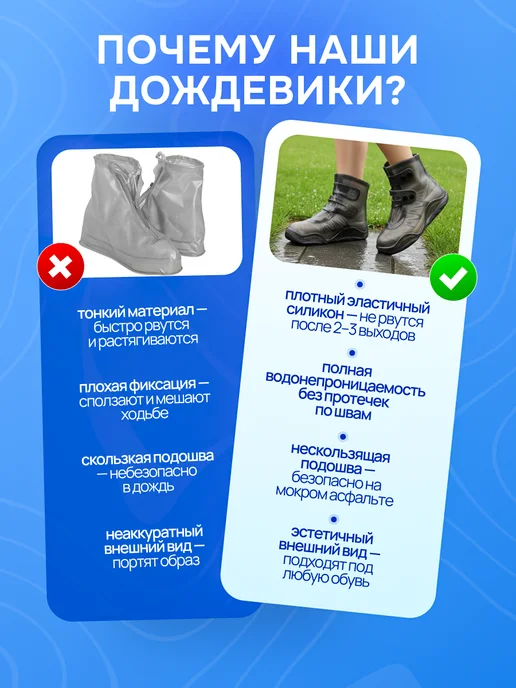 Dryfeet Дождевики для обуви, черный, фото 7