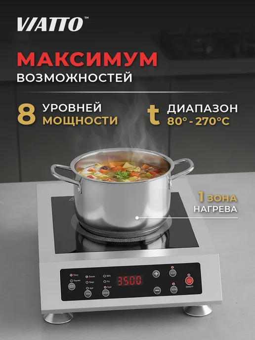 Viatto Плита электрическая индукционная настольная MK-IC35B08, серый, фото 2