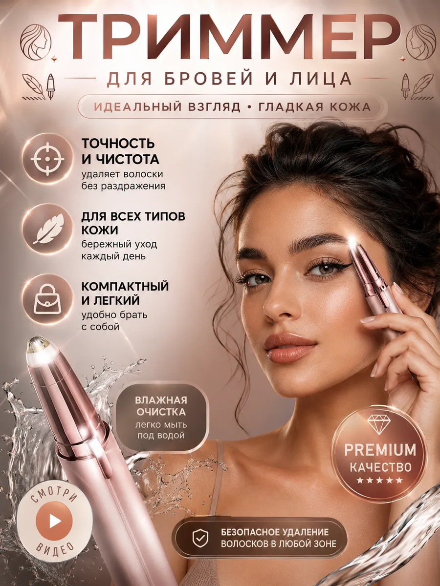 Триммер для лица и бровей дорожный