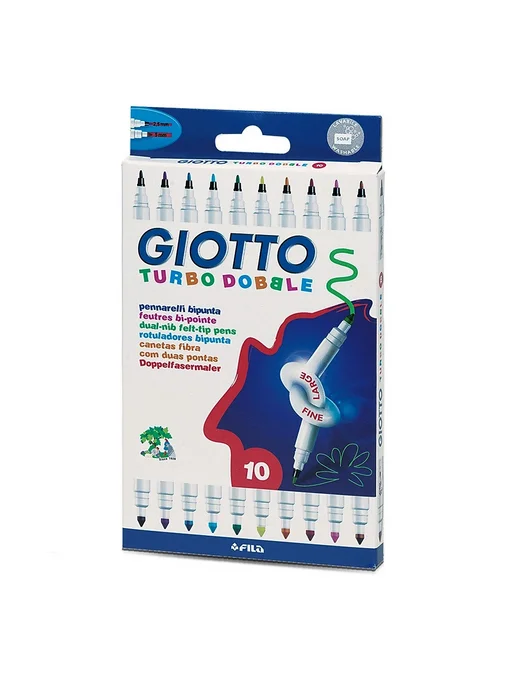 GIOTTO Набор фломастеров Turbo Dobble, двусторонние, 10 цветов, 10 цв., фото 2