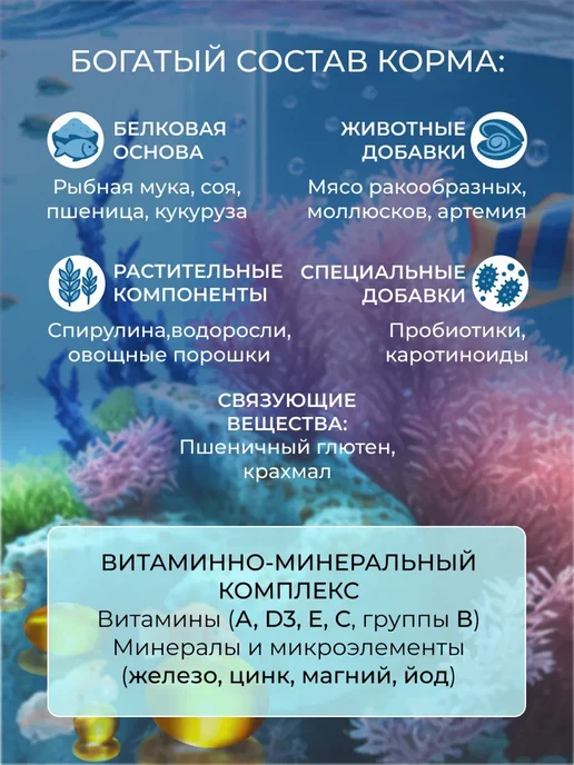 Суперзу Корм для рыбок аквариумных гранулы тонущие 100г, 200 г, фото 2