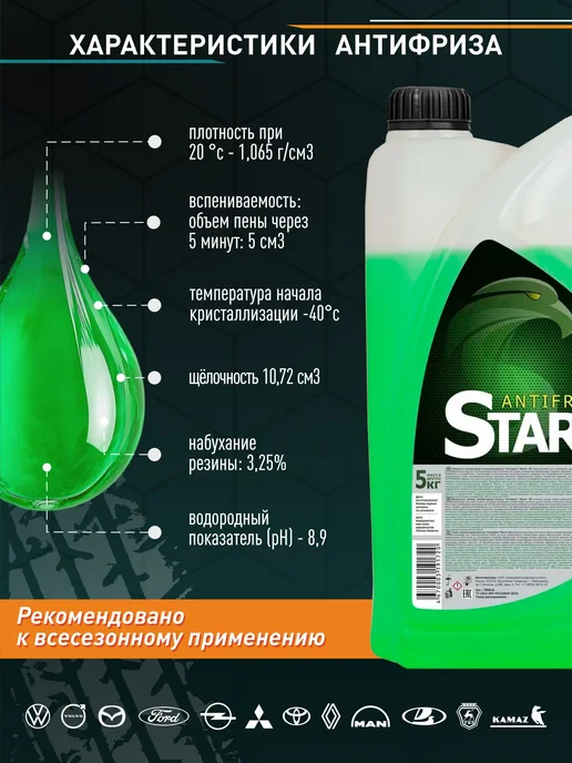 STAREX ANTIFREEZE Антифриз красный старекс 10кг, 5 кг, фото 2