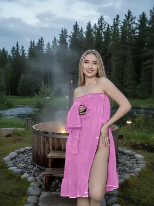 Килт для бани-сауны из микрофибры р-р 40-54, фиолетовый, фото 2