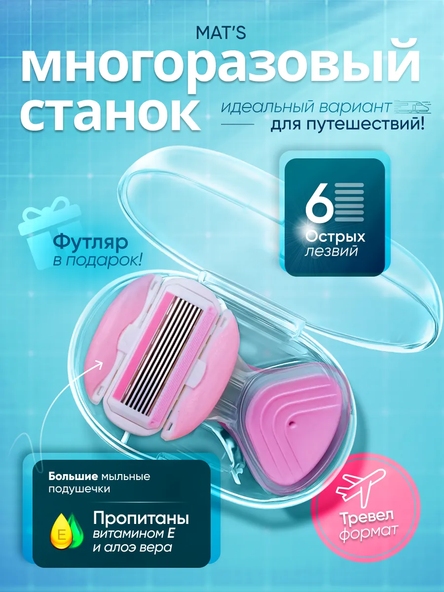 Бритва женская станок для бритья мини 6 лезвий