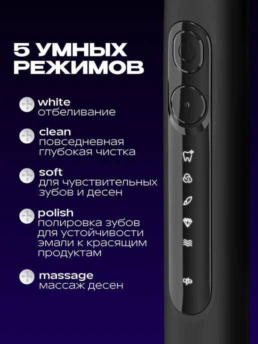 CLEARDENT Электрическая зубная щетка для зубов, черный, фото 7