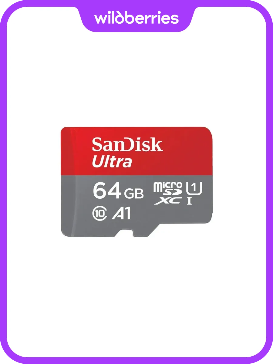 Карта памяти 64 ГБ Ultra, microSDXC, 140 Мб с (SDSQUAB-064G-…