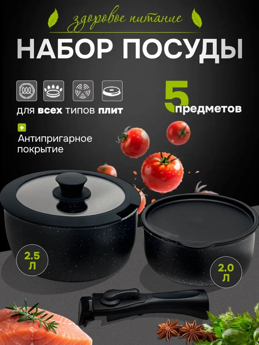 Набор кастрюль с крышками