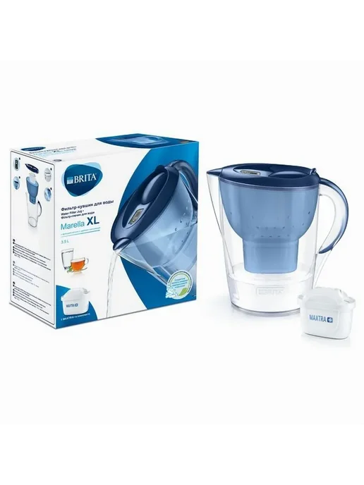 Фильтр-кувшин Brita Marella XL 3 5 л Синий + 1 картри Синий, 5 л, фото 2