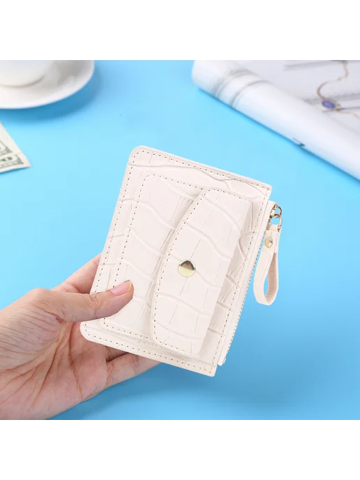 Женский кошелек- картуholder PU кожа мультитечка для дам (, бежевый, фото 6