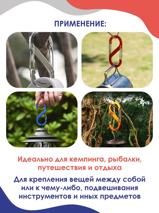 Magburg Карабин алюминиевый 5 штук, черный, фото 2
