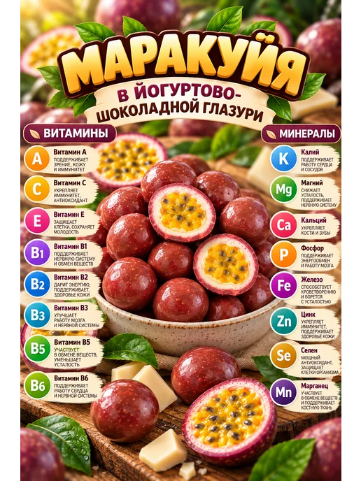 ДолинаСолнца Маракуйя в йогуртово шоколадной глазури, в упаковке 500 г, фото 5