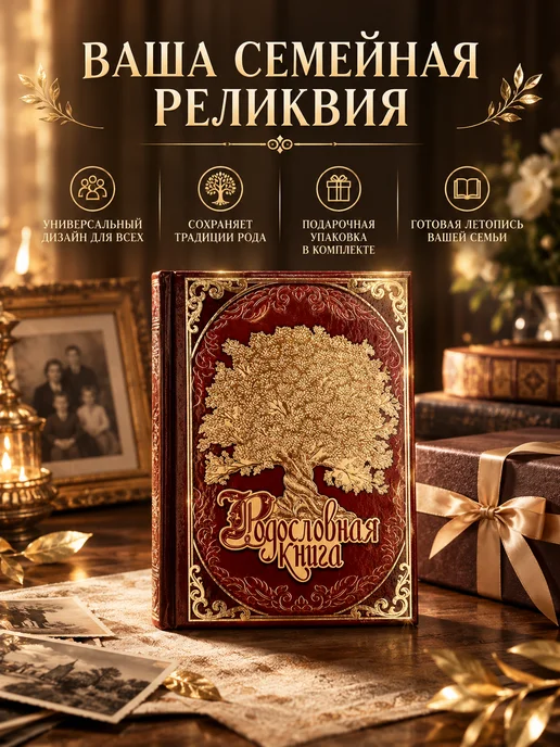 Семейные традиции Родословная книга Древо 56 листов в подарок, вариант, фото 5