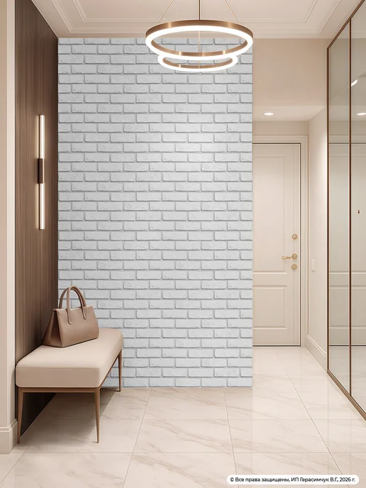 AMODECOR Плитка самоклеящаяся 60х30см ПВХ панели под кирпич 15шт, 15 шт, фото 2