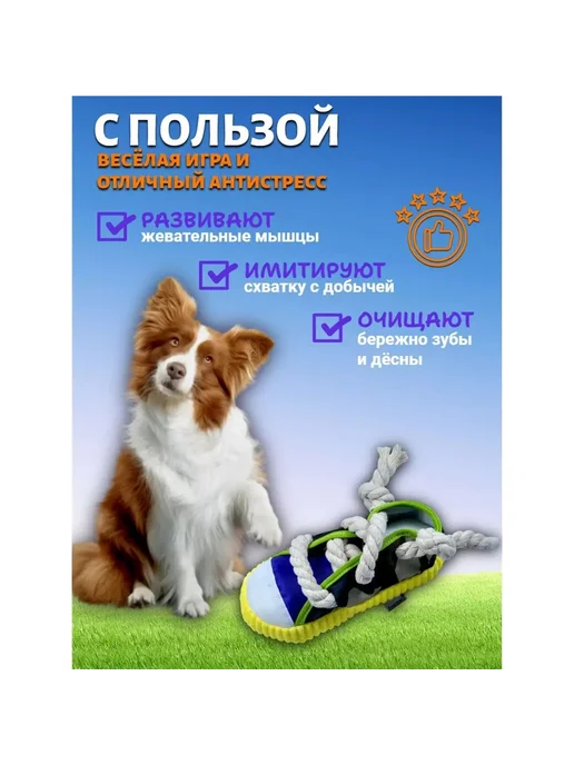 Игрушка для собак мелких, средних, крупных пород - Крокодил, игрушка для щенков, синий, фото 4