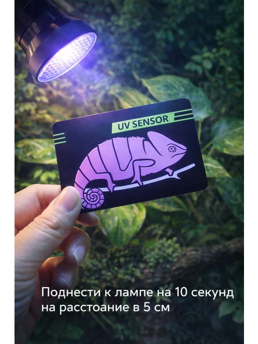 AquaSyncro Тестер индикатор UVB уровня уф лампы террариума, фиолетовый, фото 3