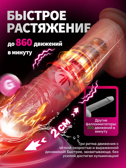 seekheart Вибратор дилдо с присоской и функцией обогрева, вариант, фото 2