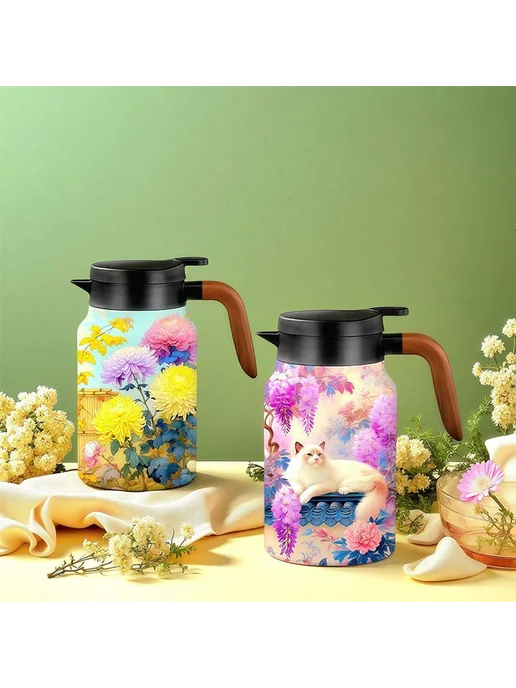 Чайник Красный цветок 800ml, 800 мл, фото 4