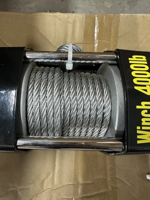 Electric winch Лебедка электрическая 4000 lbs 1814 кг стальной трос 12V, 1814 кг, фото 4
